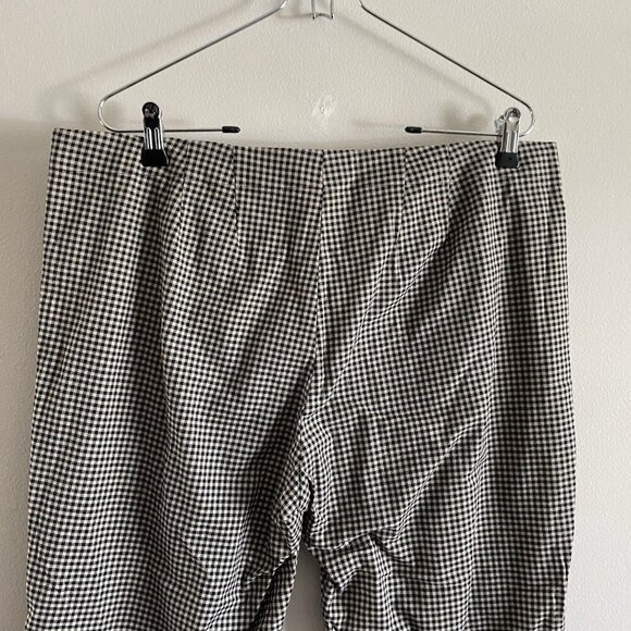 J.Jill Women 14 Black Tan Gingham Check Cotton Blend Stretch Mid-Rise Ankle Pant - Picture 8 of 11